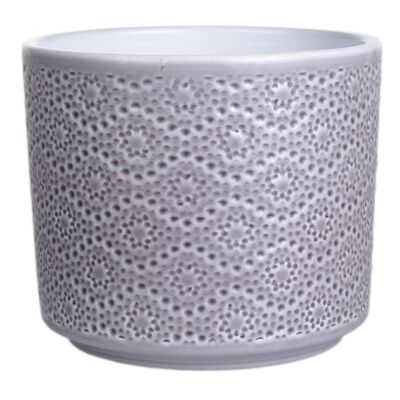 Osłonka ceramiczna Flora szara 12,5 cm