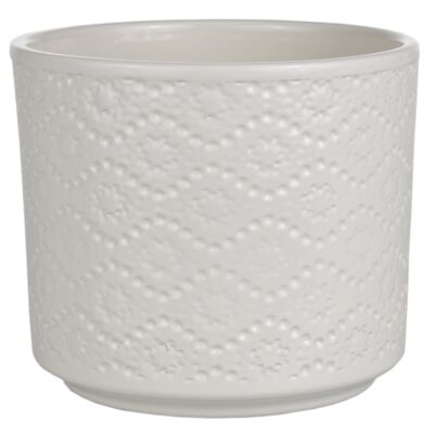 Osłonka ceramiczna Flora kremowa 14,5 cm