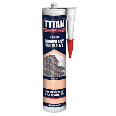 Silikon budowlany neutralny czarny 280 ml TYTAN PROFESSIONAL