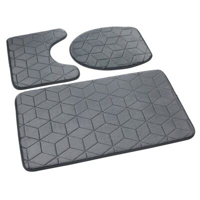Dywanik łazienkowy SUMBA kpl 3 szt.szary 45x75+45x35+35x44 Euromat