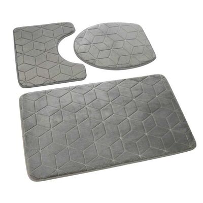 Dywanik łazienkowy SUMBA kpl 3 szt.szary 45 x75 + 45 x 35 + 35 x 44 cm Euromat