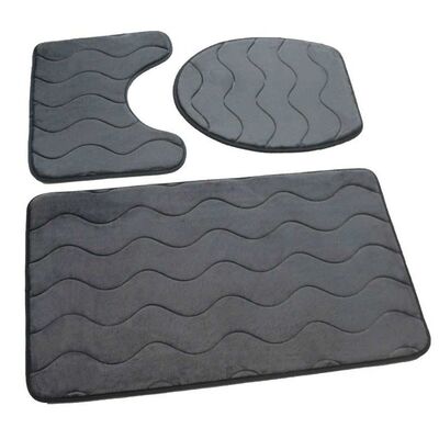Dywanik łazienkowy SUMBA kpl 3 szt. szary 45x75+45x35+35x44 Euromat