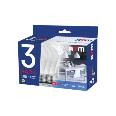 Trójpak żarówek LED E27 10 W