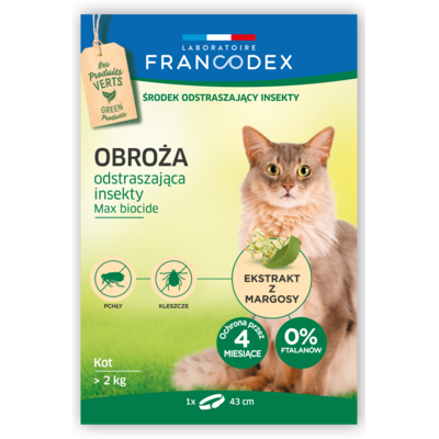 Obroża dla kotów odstraszająca intekty 43 cm FRANCODEX