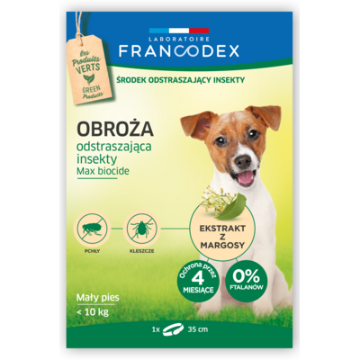 Obroża dla małych psów odstraszająca insekty 35 cm FRANCODEX