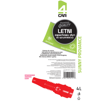 Płyn letni do spryskiwaczy Sunny Provance 4 l 4Car Premium Quality