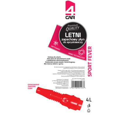 Płyn letni do spryskiwaczy Sport Fever 4 l 4Car Premium Quality