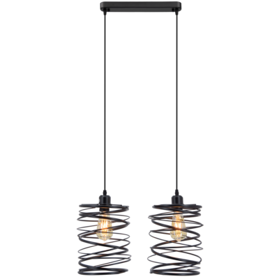 Lampa wisząca 2-płomienna E27 czarna 6801/2