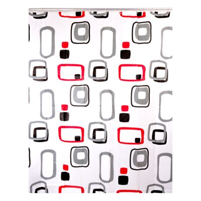 Zasłonka prysznicowa 180 x 180 cm PEVA różnokolorowe kwadraty AWD Interior