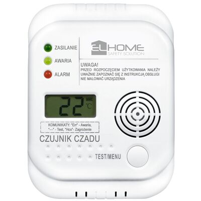 Czujnik czadu ''El Home'' CD-75A4 - wyświetlacz LCD, termometr, bateryjny