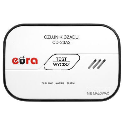 Czujnik czadu ''Eura'' CD-23A2 wolnostojący, bateryjny DC 3 V (2x 1,5V LR6)