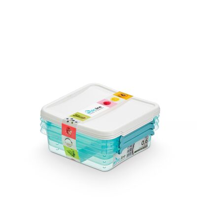 Pojemniki Arctic kwadrat set 3 x 0,6 l Orplast