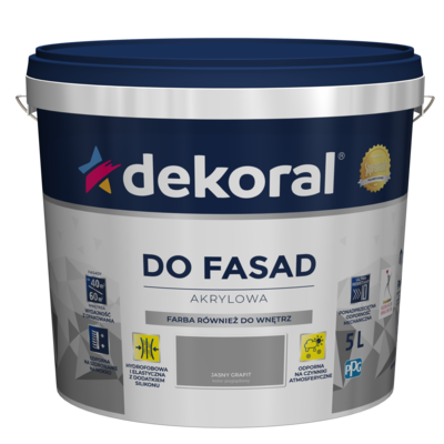 Farba akrylowa fasadowa Polinit grafit 5 l Dekoral