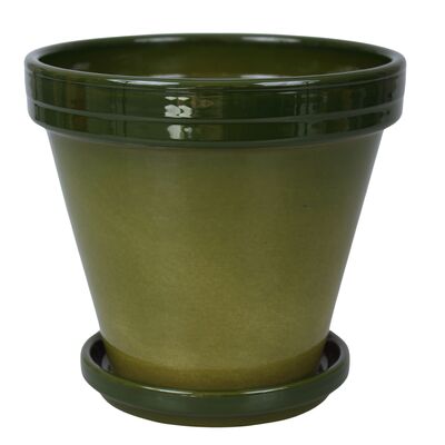 Donica ceramiczna 18 x 20,5 cm zielona Cermax