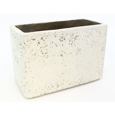 Donica wysoka prostokątna lekki cement 45 x 22 biały CERMAX