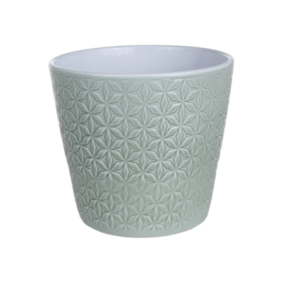 Osłonka ceramiczna 13 cm zielona szałwia CERMAX