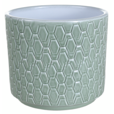 Osłonka cylinder ceramiczna 14 cm szałwia lazur CERMAX