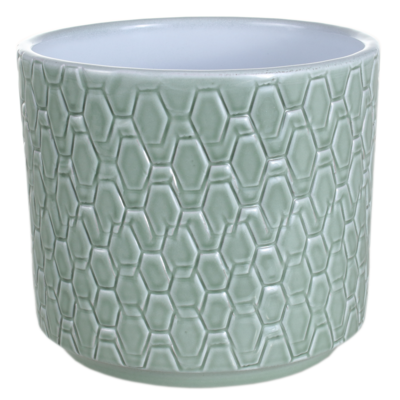 Osłonka cylinder ceramiczna 14 cm szałwia lazur CERMAX