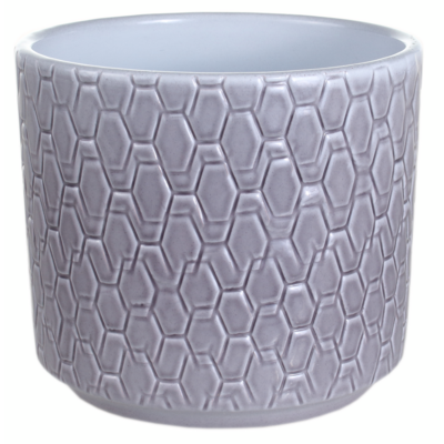 Osłonka cylinder ceramiczna 14 cm szary lazur CERMAX
