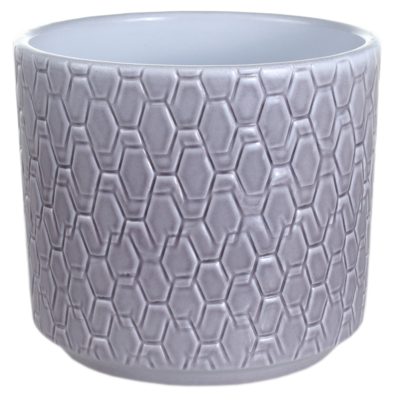 Osłonka cylinder ceramiczna 14 cm szary lazur CERMAX