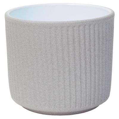 Osłonka ceramiczna cylinder 14 cm jasny grafit struktura