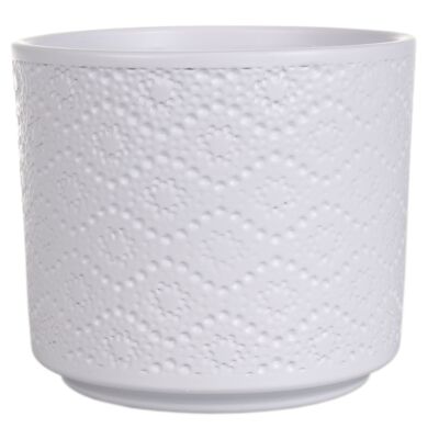 Osłonka cylinder flora ceramiczna 12 cm biała mat CERMAX