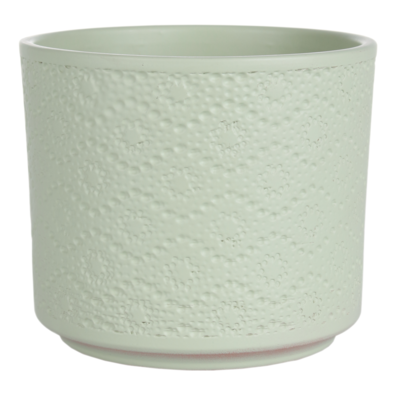Osłonka cylinder flora ceramiczna 12 cm pistacja CERMAX