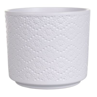 Osłonka cylinder flora ceramiczna 16 cm biała mat CERMAX