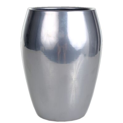 Osłonka wazon ceramiczna 20 cm chrom CERMAX