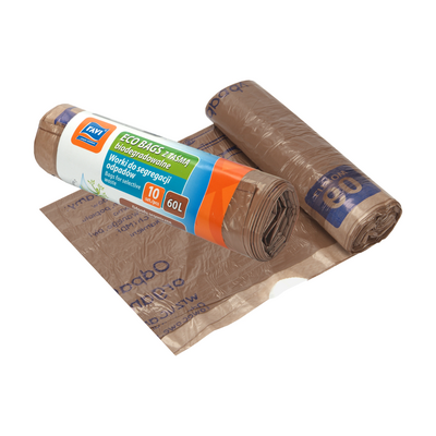 Worki do segregacji odpadów z taśmą biodegradowalne 60 l 10 sztuk Eco Bags