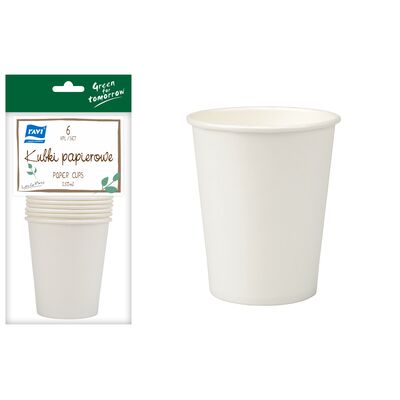 Kubki papierowe Białe 250 ml 6 szt.