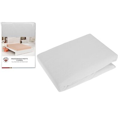 Prześcieradło frotte z gumką 90 x 200 x 30 cm białe