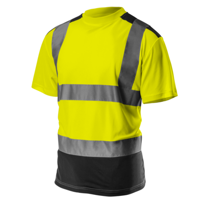 T-shirt ostrzegawczy ciemny dół żółty rozmiar S