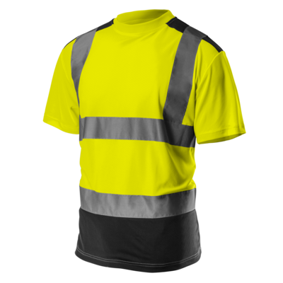 T-shirt ostrzegawczy ciemny dół żółty rozmiar XXL