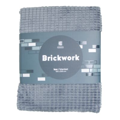 Koc dekoracyjny Brickwork 150 x 200 cm szary