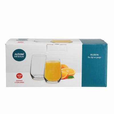 Komplet szklanek 6 szt. Rubin 450 ml