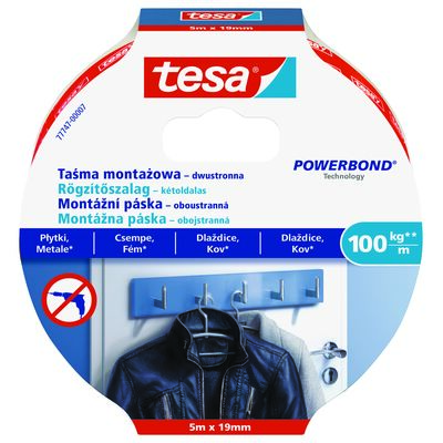 Taśma montażowa do płytek 19 mm x 5 m Tesa