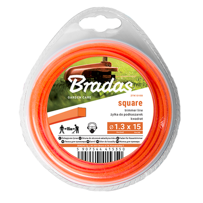 Żyłka TRIMMER, kwadrat, 1,6 mm x 15 m, blister