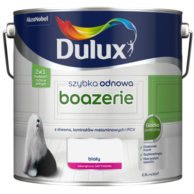 Farba akrylowa Dulux Szybka Odnowa Boazerie 2,5 l – biały