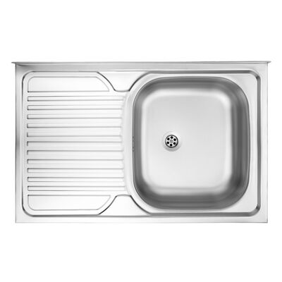 Zlewozmywak TANGO dekor 1-komorowy z ociekaczem lewy nakładany 800 x 500 + osprzęt