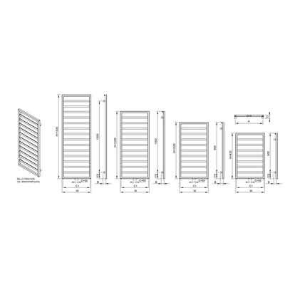 Grzejnik dekoracyjny Billo 53 x 103 cm biały 9016 mat MM, 1, 8 ENIX
