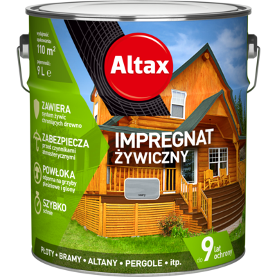 Impregnat żywiczny 9 l szary Altax
