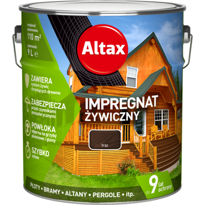 Impregnat żywiczny 9 l brąz Altax