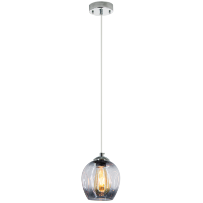 Lampa wisząca linka 1-płomienna E27 chrom czarny 8182/1 8C BL
