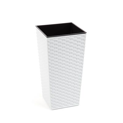 Doniczka FINEZJA 25 x 25 rattan biały Lamela