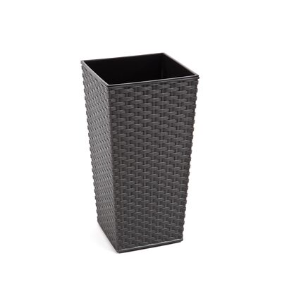 Doniczka FINEZJA 35 x 35 rattan grafit metalik Lamela