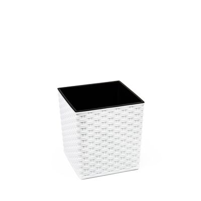 Doniczka JUKA 30 x 30 rattan biały Lamela