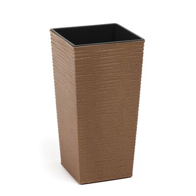 Doniczka FINEZJA ECO 30 x 30 dłuto naturalne drewno Lamela