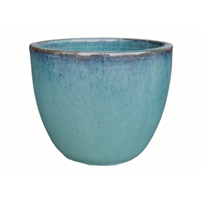 Donica mrozoodporna Glazed Egg Pot Celadon 38 x 32 cm niebieski