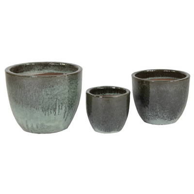 Donica ceramiczna glazurowana Ø41 x 33 cm zielony